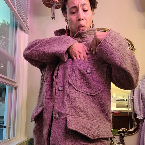 Lavender Purple Fuzzy Coat - H&M - Picture 5 of 7